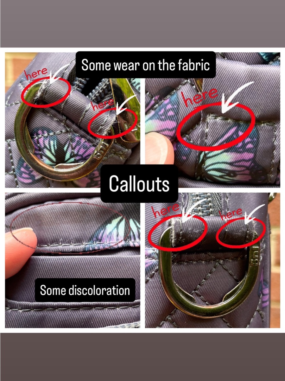 Lug Carousel Quilted Purple Butterfly Shoulder/Crossbody Bag - Some Callouts - Picture 11 of 13